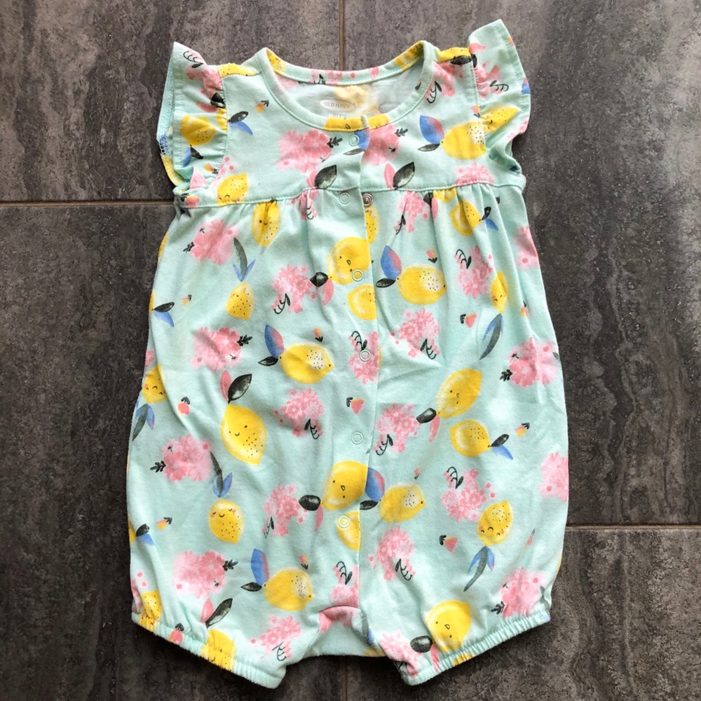Mint Lemon Girls Romper